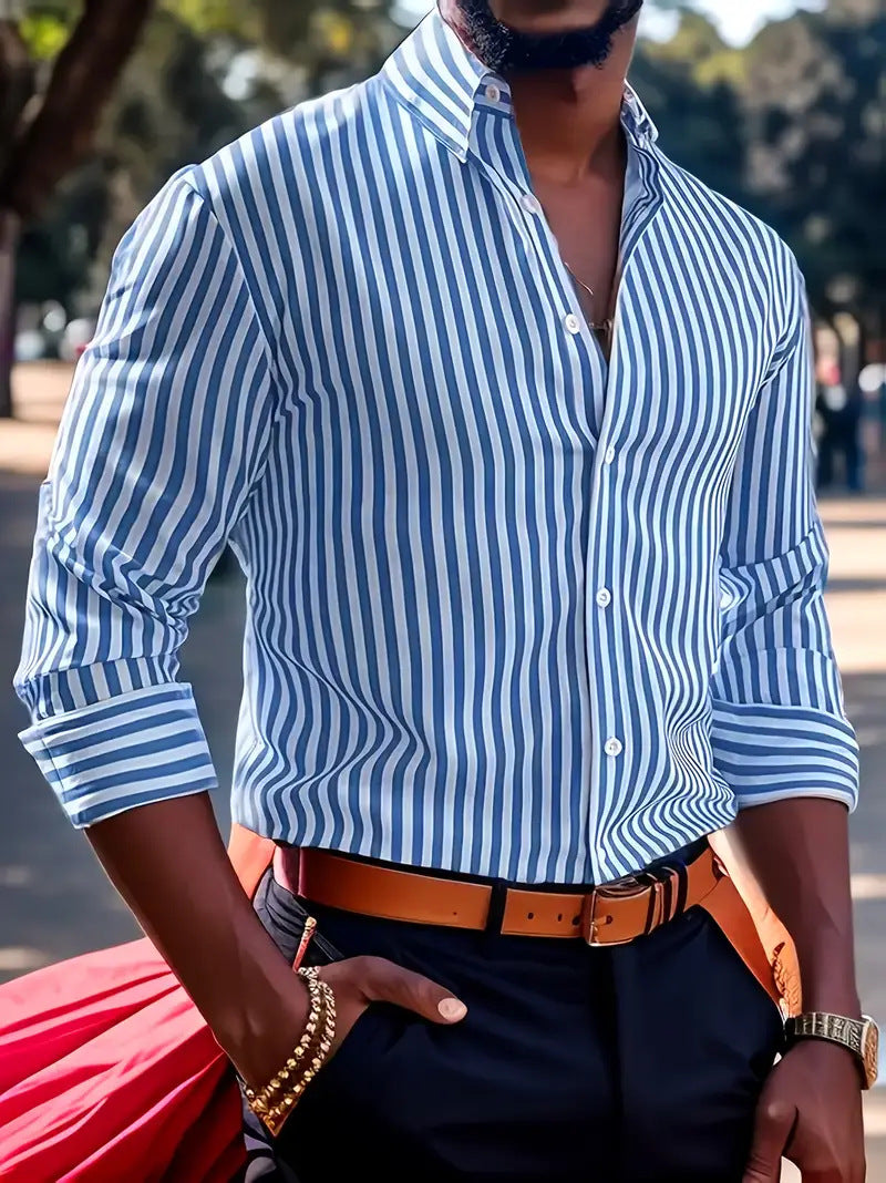 Men's Striped Long Sleeve Shirt - Relient (view 8)