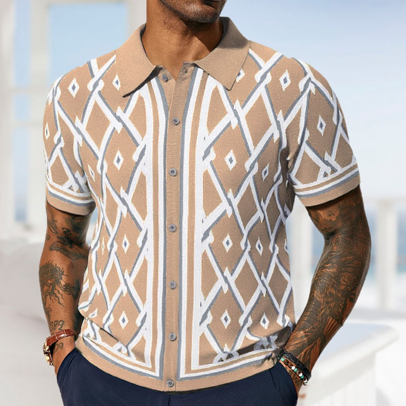 Men's Knit Cardigan in Khaki - Relient
