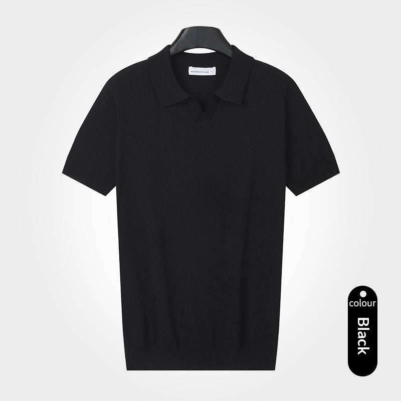 Men's Classic Knit Polo in Jet Black - Relient
