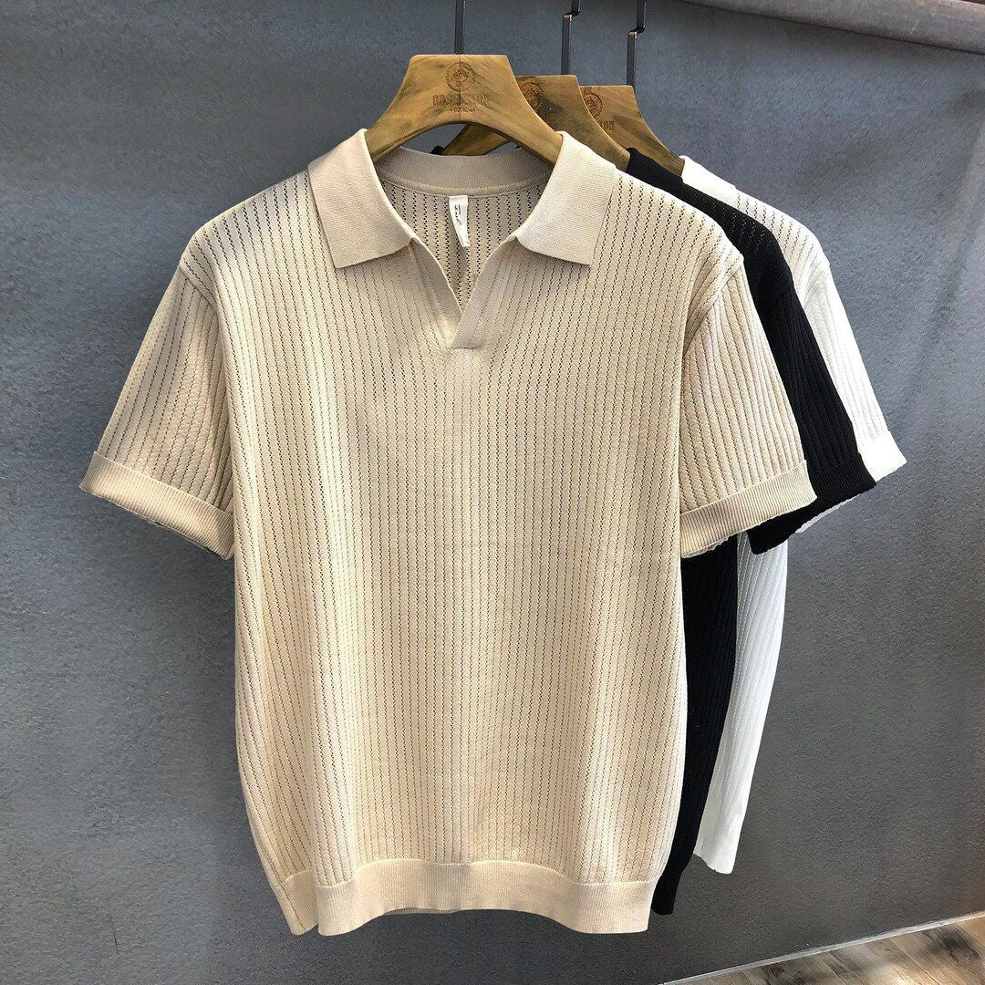 Men's Hollow-Out T-Shirt in Khaki - Relient