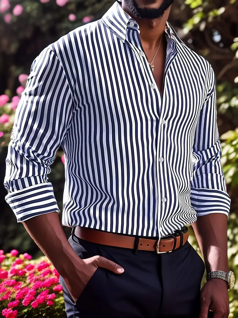 Men's Striped Long Sleeve Shirt - Relient (view 3)