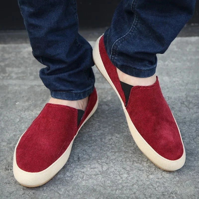 Men's Canvas Sneakers in Crimson Red - Relient