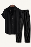 Men's Minimalist Lapel Shirt in Jet Black - Relient