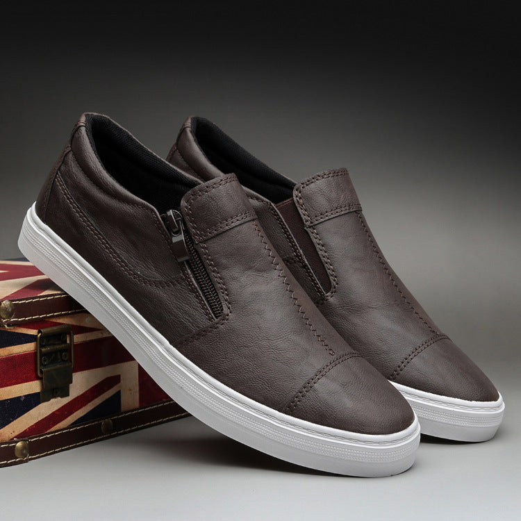 Men's PU Leather Loafers in Espresso Brown - Relient