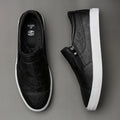 Men's PU Leather Loafers in Black & White - Relient