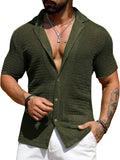 Men's Cardigan Shirt in Army Green - Relient