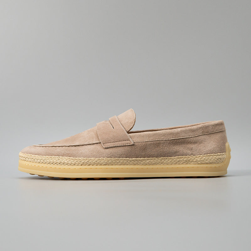 Men's Suede Wedge Shoes in Apricot - Relient