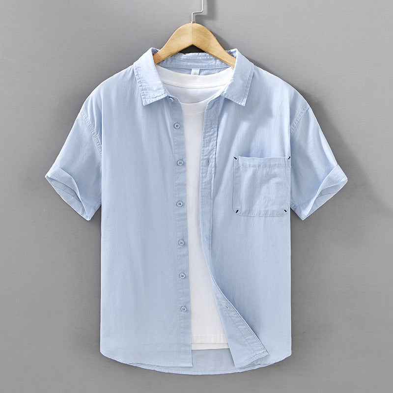 Men's Cotton Casual Shirt in Ocean Blue - Relient