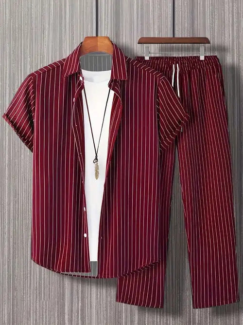 Men's Business Casual Set in Burgundy - Relient