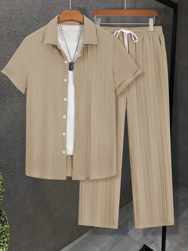 Men's Business Casual Set in Khaki - Relient