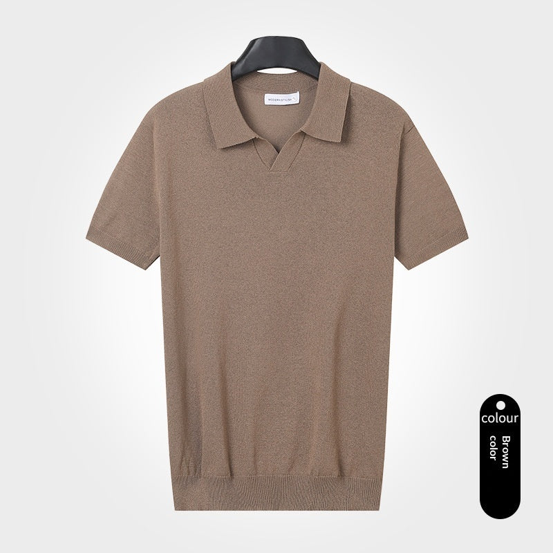 Men's Classic Knit Polo in Espresso Brown - Relient