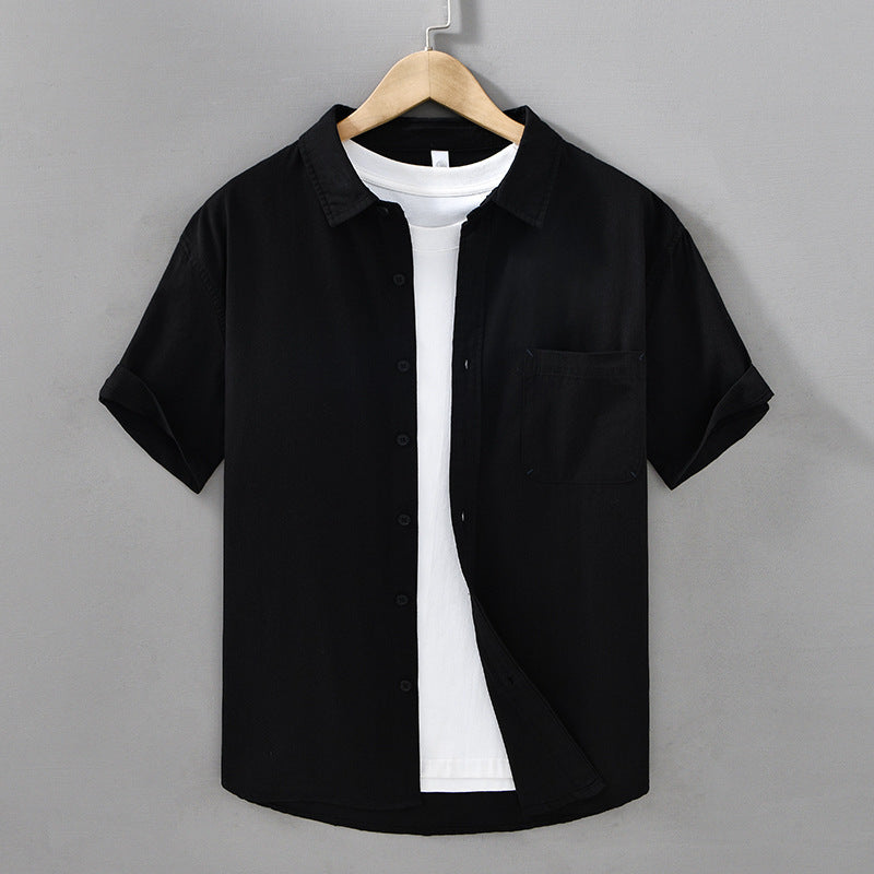 Men's Cotton Casual Shirt in Jet Black - Relient