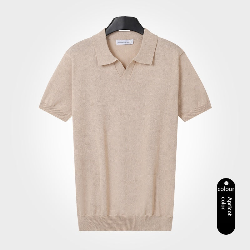 Men's Classic Knit Polo in Apricot - Relient