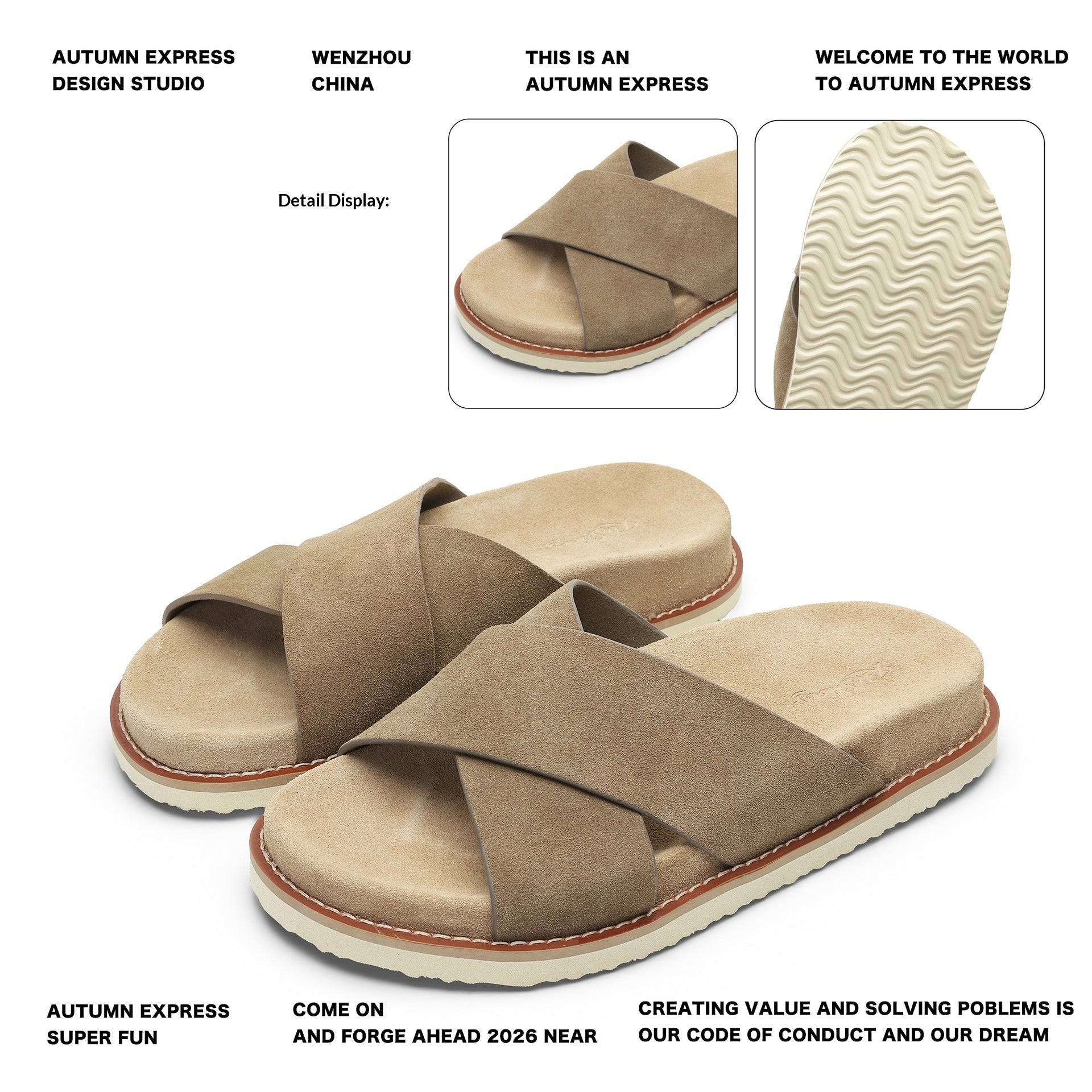 Men's Suede Elevator Shoes in Khaki - Relient