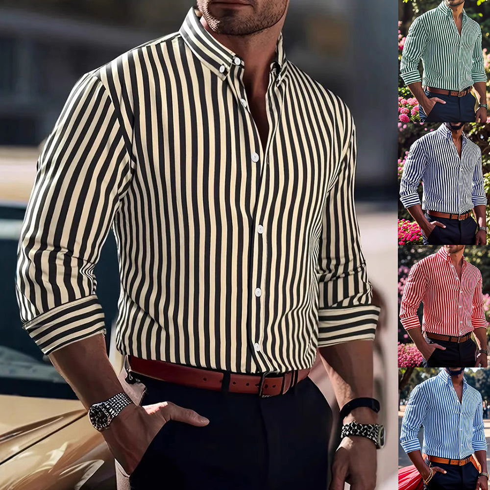 Men's Striped Long Sleeve Shirt - Relient (view 1)