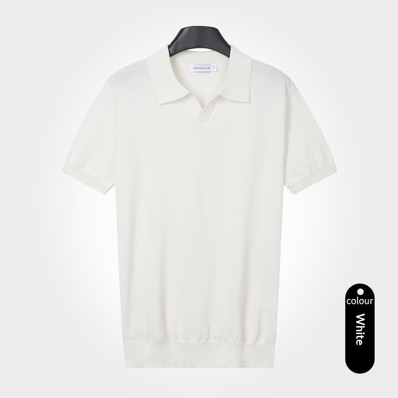 Men's Classic Knit Polo in Chalk White - Relient
