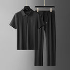 Men's Linen Two-Piece Set in Jet Black - Relient