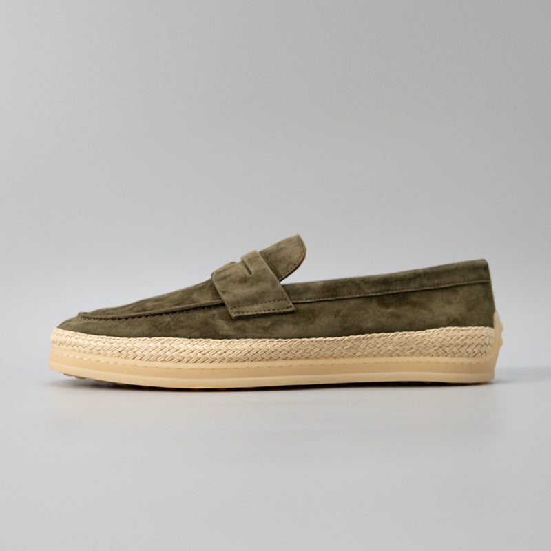 Men's Suede Wedge Shoes in Forest Green - Relient