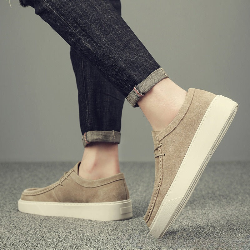 Men's British Suede Shoes in Apricot - Relient