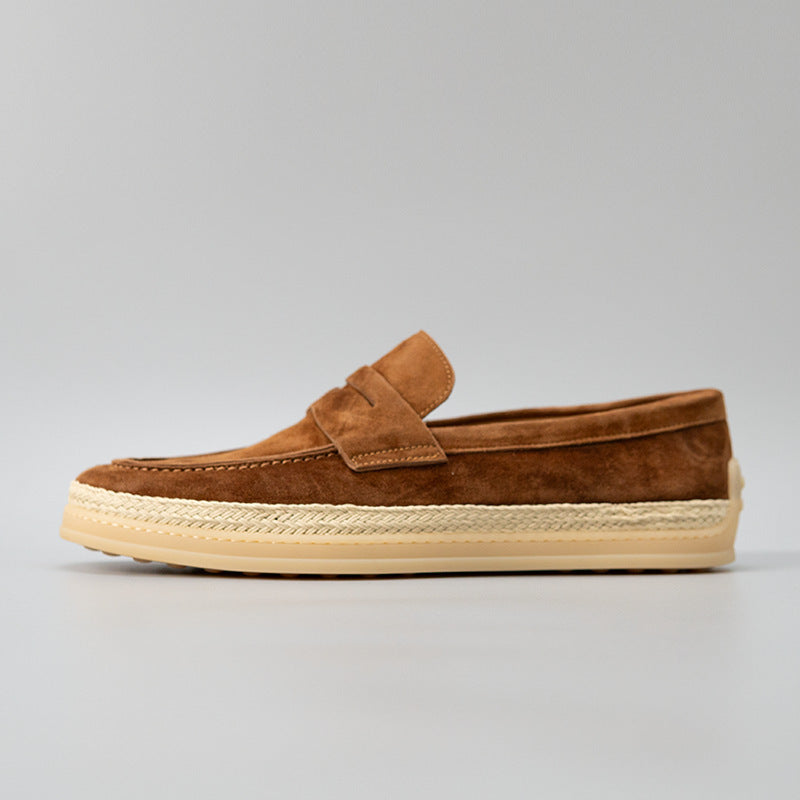 Men's Suede Wedge Shoes in Espresso Brown - Relient