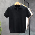 Men's Lapel Knit Polo in Jet Black - Relient